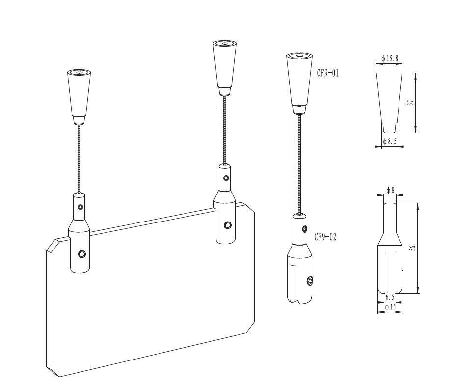 Unifitting Cable Wire Ceiling Hanging Signage Display System (CF9)